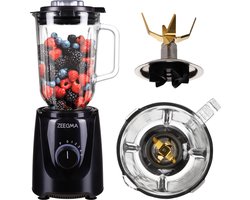 Zeegma GRAND VITAMINE BASE - Beker blender - Glazen beker - 5-traps snelheidsregeling en PULSE-modus - 1000W nominaal vermogen - IJscrushercapaciteit