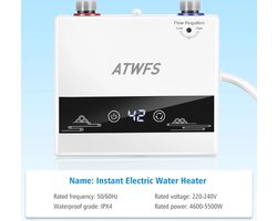 ATWFS Instant Elektrische Boiler - 220V Badkamer Quick Hot Water Machine - Intelligente Constante Temperatuur Keuken Wassen