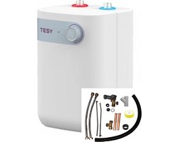 Elektrische keukenboiler met bovenuitloop 5 liter, meegeleverde installatieset, Tesy IN 5 L keukenboiler