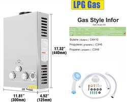 HvK Luxe Propaan Boiler 12L - Ideaal Voor Camper - Caravan - Boot - Camping - Snel Heet Water - Inclusief Douche - LPG Geiser 12 Liter / minuut Boiler