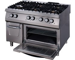 Premium Fornuis 6 Pitten Driedubbel 90 cm Diep Gas incl. Elektrische Oven 900 Kooklijn