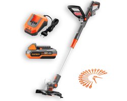 FUXTEC bosmaaier accu 20V - grastrimmer - set met batterij (2A), lader (2,4A) en reservemesjes (20 stuks)