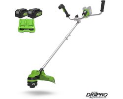 Greenworks Trimmer bosmaaier digipro 2 x 24 volt incl. 2 x 4a accu en dual lader GD24X2BCBK4X