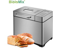 Automatische broodbakmachine - 19 Programma's - 1Kg brood - 3 broodmaten - fruit- en notenmolen - 650W