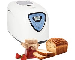 Broodbakmachine met 15 Programma's en Timer - Broodmachine - Broodbakmachines - Voor Broodmix - 1000Gram - Wit met Blauw