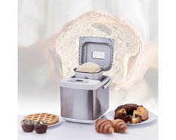 Broodbakmachine met 19 Programma's en Timer - Broodmachine - Broodbakmachines - Voor Broodmix - 100Gram - Zilver