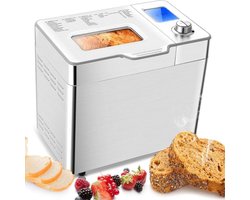 Professionele Broodbakmachine – Automatisch – 25 Programma’s – 500-1000 g – 550W – Zilver