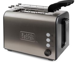 ALLGoods. Broodrooster met Tostiklemmen - Tosti Apparaat 900 Watt – Toaster 240 Volt – Zwart/Grijs