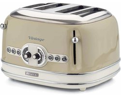 Ariete 0156/03 - Vintage broodrooster - 4 sleuven - 1630W - 6 standen - Beige