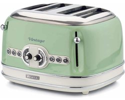 Ariete 0156/04 - Vintage broodrooster - 4 sleuven - 1630W - 6 standen - Groen