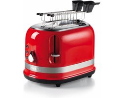 Ariete 0419/00 | Moderna broodrooster met tostiklemmen | 6 bruiningsniveaus | 2 Sleuven | Opwarm en Ontdooi-functie | 815W | rood