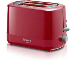 Bosch CompactClass TAT3A114 Compact broodrooster 2 snede(n), Rood, Kunststof, Knoppen, Draaiknop, 800 W, 220 - 240 V