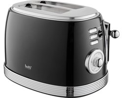 Botti Royal Line 3 in 1 professionele broodrooster - toaster -  toasten / verwarmen / ontdooien - 850W - zwart  - roosterinstelling met 6 standen - klassiek design