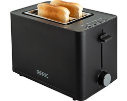 Bourgini Tosti Toaster - Broodrooster met Tostiklemmen - Zwart- Extra brede sleuf geschikt voor 2 tosti's - Instelbare bruiningsstand en ontdooifunctie