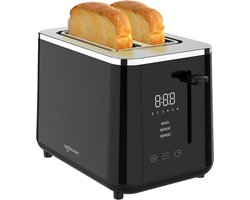 Broodrooster - Extra Breed voor Dik Brood - 6 Warmtestanden - Toaster 920W - Zwart - Safecourt Kitchen