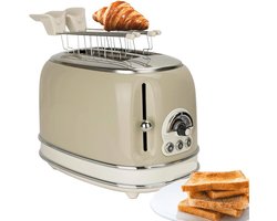 Broodrooster met Tostiklemmen - Toaster - Broodroosters - Beige