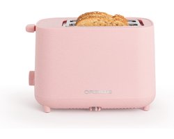 CREATE- Broodrooster van 750 W, Met beveiligingssysteem, Zes vermogensniveaus, Pastel roze - TOAST STUDIO