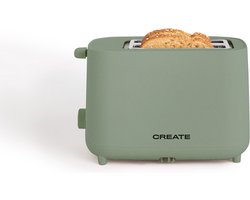 CREATE - Broodrooster van 750 W, Met beveiligingssysteem, Zes vermogensniveaus, Sage- TOAST STUDIO