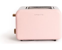 CREATE - Broodrooster - Voor Medium - 6 niveaus - 850W - Pastel rose - TOAST RETRO