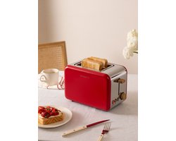 CREATE - Broodrooster - Voor Medium - 6 niveaus - 850W - Rood - TOAST RETRO