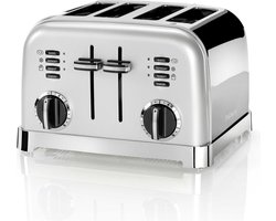 Cuisinart 4 Slice Toaster Broodrooster CPT180SE  - 4 sleuven - Ontdooifunctie - Bagelfunctie - 6 standen - Zilver