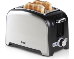 DOMO DO959T Broodrooster / Toaster - 2 sleuven - Opwarmrek - RVS