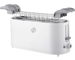 Equivera Broodrooster met Tostiklemmen - Meerdere Warmteniveaus - Toaster - Brede Sleuven - Retro Toaster - Croque Monsieur