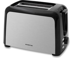 Inventum GB420B - Broodrooster - 2 sleuven - Traploze bruining - Opwarm/Ontdooifunctie - 750 watt - Toaster - RVS/Zwart