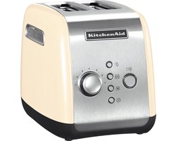 KitchenAid Broodrooster - Tosti apparaat met 2 Sleuven, warmhoudfunctie en ontdooi functie - Amandel crème, beige