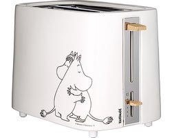 Moomin 19140001 - Keramische broodrooster, 2 sneetjes, 875W, wit