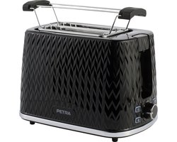 Petra Chevron 2-Slice Toaster 7 Level Browning Control verwijderbare lade 930W zwart