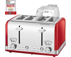 ProfiCook TA 1194 - Retro Broodrooster - 4 sneden - Rood