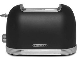 Schneider Retro Broodrooster 2 sleuven - SCTO2B - Black Matt