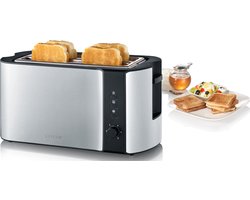 Severin AT 2590 - Broodrooster - Toaster - Long-slot - 4 Sneden - Geborsteld RVS