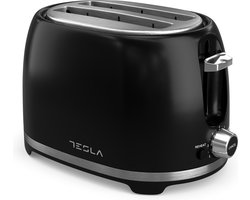 Tesla TS200BX - Broodrooster Zwart - Retro -Toaster - Ontdooien & Roosteren - 850W