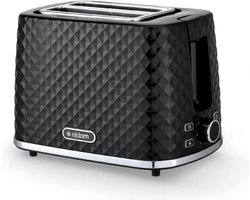 Toaster Broodrooster Retro - Zwart - Model 2023 - Vintage Geroosterd brood Toaster - met Cool Wall, Ontdooi en Opwarmfunctie