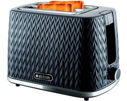 Toaster Broodrooster Retro - Zwart - Vintage Geroosterd brood Toaster - met Cool Wall, Ontdooi en Opwarmfunctie