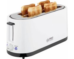 TZS First Austria Broodrooster - Toaster - 7 Warmteniveaus - 2 Extra brede gleuven - 1400W - Wit