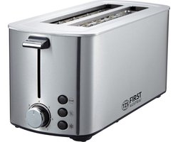 TZS First Austria Broodrooster - Toaster - 7 Warmteniveaus - Long-slot - 4 Sneetjes - 1400W - RVS