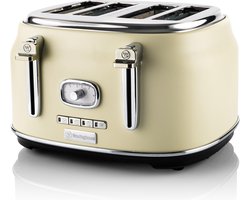 Westinghouse Retro Broodrooster - 4 Slice Toaster - Wit - Met Warmhoudrek