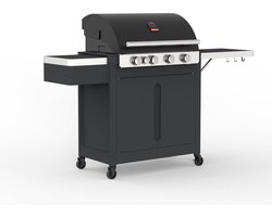 Barbecook Stella 4311 - Gas BBQ barbecue - 4 branders - Met infrarood zijbrander - Met zijtafel - Incl. plancha plaat