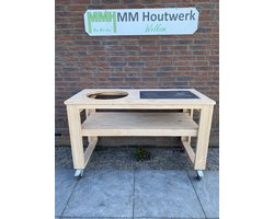 Barbecuetafel, Buitenkeuken, BBQ tafel, Kamado tafel douglashout, van MMHoutwerk