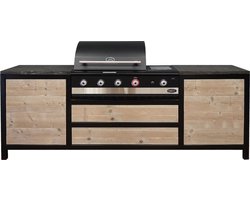 Outside Meubelen | Buitenkeuken - Biak | Boretti Ibrido Top BBQ | Natuursteen blad | Metalen frame | Tuinmeubelen