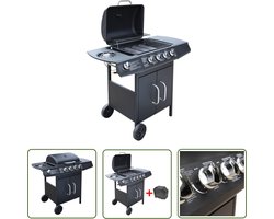 The Living Store Gasbarbecue - Zwart - 104 x 55.4 x 97.7 cm - 9.7 kW - Inclusief BBQ hoes