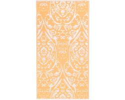 vidaXL - Buitenkleed - 160x230 - cm - PP - oranje - en - wit