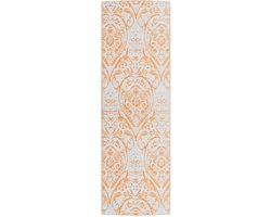 vidaXL - Buitenkleed - 80x250 - cm - polypropeen - oranje - en - wit