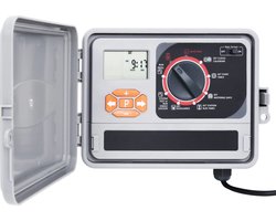 The Living Store Waterirrigatiecontroller - Intelligente timer - 4 - 6 - 9 of 11 ventielen - 6 irrigatieprogrammas - Aansluiting voor regen- of vochtsensor - 230V AC ingang - 24V AC uitgang - Kunststof materiaal