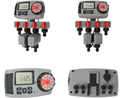 vidaXL Besproeiingstimer automatisch met 4 Stations 3 V - Irrigatietimer - Irrigatietimers - Watertimer - Watertimers