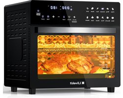 26l heteluchtfriteuse-oven 1700W airfryer XXL met 12 programma's en digitaal led-display - voorverwarmen warm houden opwarmen