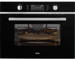 ETNA Zwart- Inbouw Combi-Magnetron - 44L - Magnetron, Oven en Grill - 20 Automatische Programma's - RVS - Kinderslot - 36 cm Draaiplateau